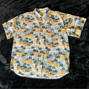 ROUNDTREE & YORKE Hawaiian Print Shirt, Short Sleeve, Men's Size XL